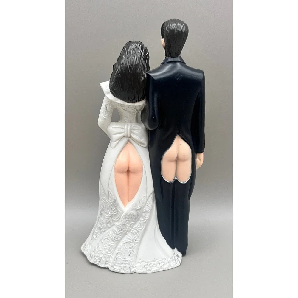 Funny Mooning Wedding Cake Topper Bride Groom Gag Cutouts Quirky Unique 4.5